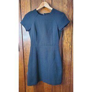 Banana Republic Womens Black Textured Short-Sleeve Sheath Dress Size 4